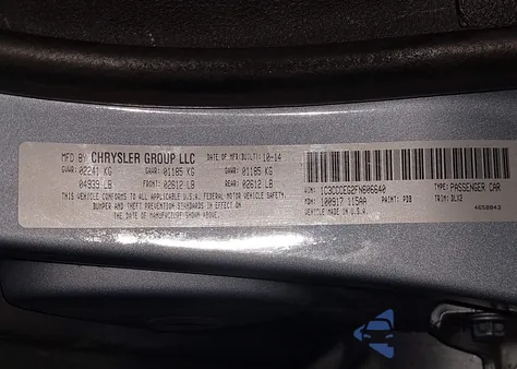 2015 Chrysler 200 C z USA, uszkodzony, nr VIN 1C3CCCEG2FN606640